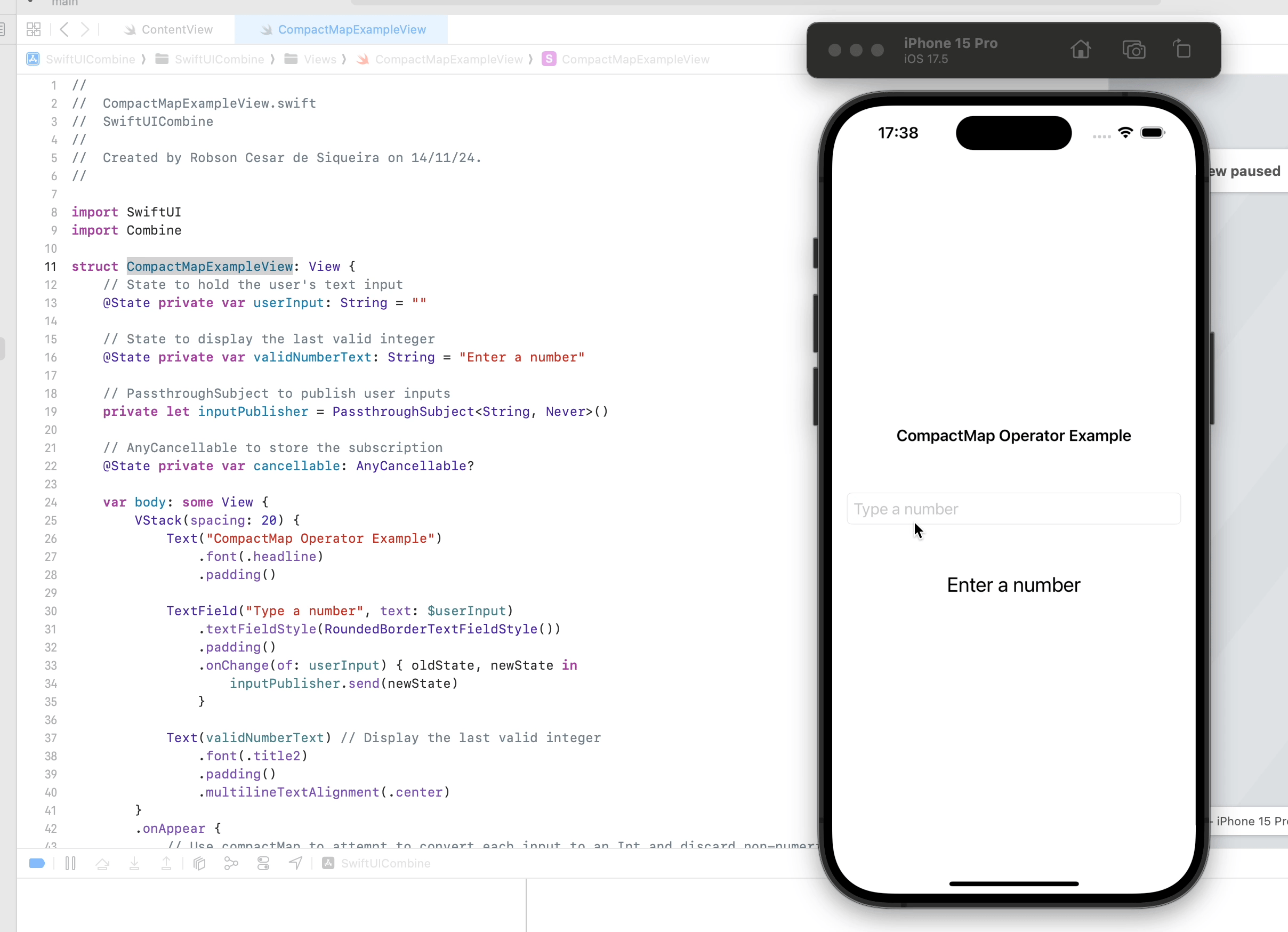 Using the compactMap Operator in Combine with SwiftUI